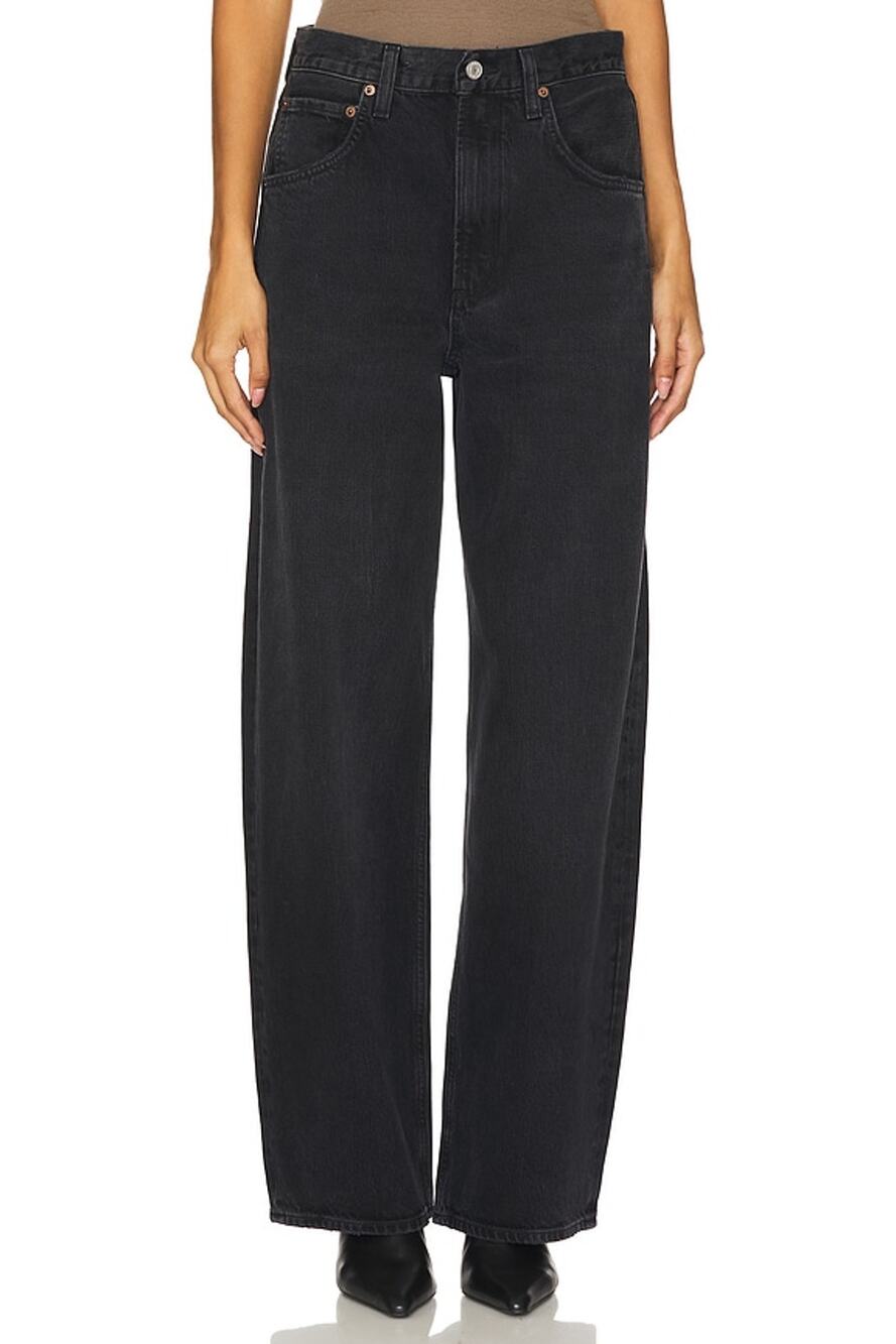 Agolde Relaxed Black Low Curve Denim Jeans Size 25
